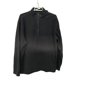 Old Navy Sweatshirt Sweater Pullover Quarter Zip Black Mens‎ Size Large